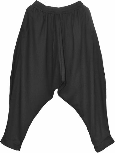 CLANMILUMS Men's Cotton Harem Pants Casual Loose Hippie Drop Crotch Trouser in Saudi Arabia