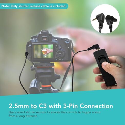 Foto&Tech 2.5mm-C3 Remote Control Shutter Release Cable for CAN0N EOS R5 Mark II 6D Mark II 5D Mark IV III II 5DS 5DR 7D Mark II D60 5D 7D (15 ft Cable) in Saudi Arabia