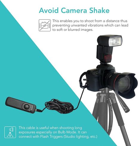 Foto&Tech 2.5mm-C3 Remote Control Shutter Release Cable for CAN0N EOS R5 Mark II 6D Mark II 5D Mark IV III II 5DS 5DR 7D Mark II D60 5D 7D (15 ft Cable) in Saudi Arabia