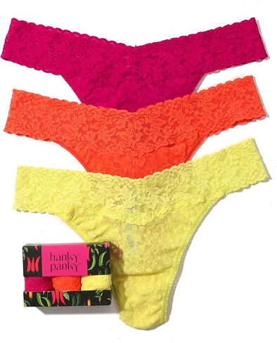 hanky panky Women's Signature Lace Original Rise Thong 3 Pack in Kuwait