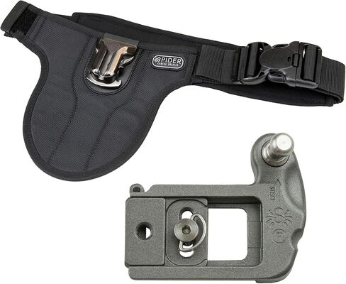 Spider Holster - نظام الكاميرا الفردية SpiderPro DSLR v2 لحمل كاميرا احترافية واحدة ومعدات ثقيلة تتميز بحزام مع حافظة كاميرا مدمجة ذاتية القفل للوصول الآمن إلى الكاميرا ذات السحب السريع in Kuwait