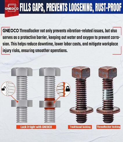 ThreadLocker Red 272 50 مل، قفل خيط عالي القوة محكم للصواميل والمسامير والمثبتات والمعادن، غراء معدني معالج لاهوائي لمنع الارتخاء والتآكل (50 مل/عبوة واحدة) in Kuwait