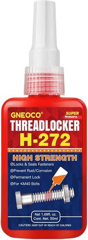 ThreadLocker Red 272 50 مل، قفل خيط عالي القوة محكم للصواميل والمسامير والمثبتات والمعادن، غراء معدني معالج لاهوائي لمنع الارتخاء والتآكل (50 مل/عبوة واحدة) in Kuwait