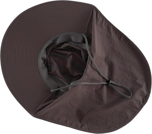 LLmoway Wide Brim Sun Hat with Neck Flap for Men Women Summer Outdoor UV Protection Breathable Fishing Hats with Strap in Saudi Arabia