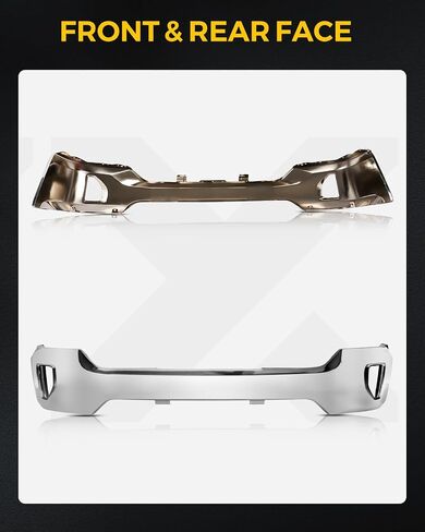 KYX Chrome Steel Front Bumper Compatible for 2016-2018 Chevrolet Silverado 1500/2019 Silverado 1500 LD with Fog Light Holes, without Park Assist Sensor Holes, Front Bumper Face Bar, GM1002861 in Saudi Arabia
