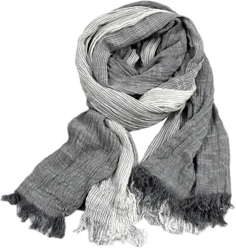 Mens Fashionable Gradient Striped Shawl Wrap Gauze Stole, Large FT17008 in Saudi Arabia