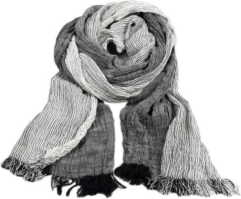 Mens Fashionable Gradient Striped Shawl Wrap Gauze Stole, Large FT17008 in Saudi Arabia