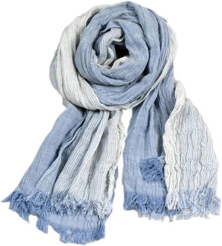Mens Fashionable Gradient Striped Shawl Wrap Gauze Stole, Large FT17008 in Saudi Arabia