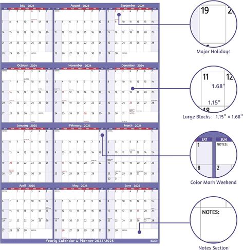 Yearly Wall Calendar 2026 - Large Yearly Calendar 2026, Jan 2026 - Dec 2026, 25.2" x 38.2" (Open), 2026 Calendar, Large Wall Calendar 2026, Full Year Paper with Notes, Thicker Paper - Multi in Saudi Arabia