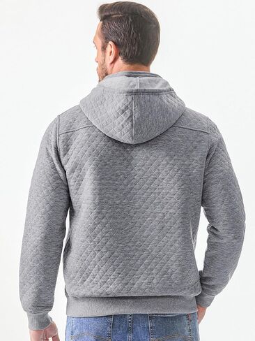 JMIERR Men's Quilted Hoodies Casual Long Sleeve Quarter-Zip Pullover Sweatshirt with Pockets in Saudi Arabia