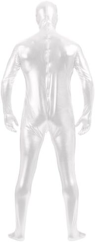 Men's and Women's Shiny Spandex Open Face Metallic Zentai Bodysuit in Saudi Arabia