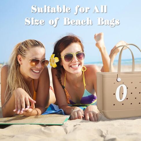 2Pcs Letter Charm for Bogg Bag Initial Bogg Bag Accessories Charms for Simply Southern Beach Tote Insert Alphabet 3D Personalized Large Handbag Decoration Birthday Gifts for Sister Friends in Saudi Arabia