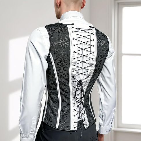 رجل مشد سترة الدانتيل يصل تشكيل القمم العظام فستان خمر صدرية طباعة رسمية سليم صالح مرحلة الزفاف in Kuwait