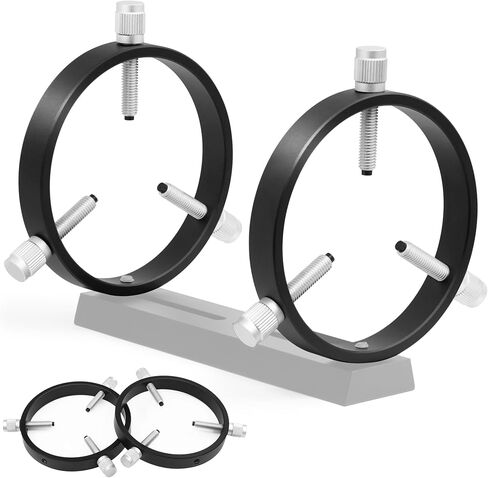 Astromania Adjustable Telescope Guide Scope Rings 127 mm Inside Diameter | For Guidescope OTAs 70-120mm Outside Diameter,Teflon Inlays - Protect Telescope,Solid Aluminum Alloy Finder-Guide Scope Rings in Saudi Arabia