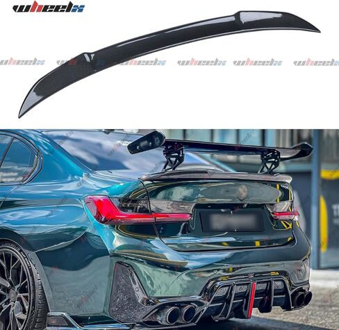 سبويلر خلفي متوافق مع 2019-2024 BMW G20 3 Series & G80 M3، CS Style Duckbill مناسب لـ 330i 330e 340i M3 M340i Sedan، الجزء الخارجي من صندوق السيارة وغطاء خلفي عالي الركلة (أسود لامع) in Saudi Arabia