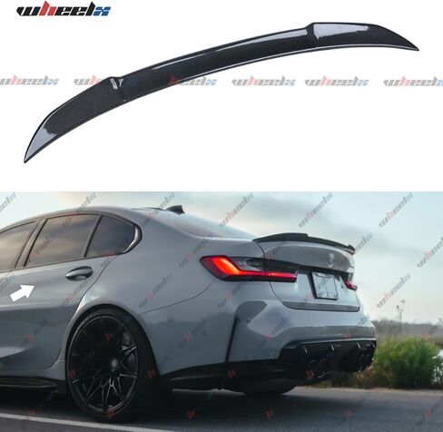 سبويلر خلفي متوافق مع 2019-2024 BMW G20 3 Series & G80 M3، CS Style Duckbill مناسب لـ 330i 330e 340i M3 M340i Sedan، الجزء الخارجي من صندوق السيارة وغطاء خلفي عالي الركلة (أسود لامع) in Saudi Arabia