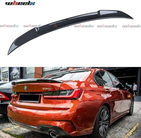 سبويلر خلفي متوافق مع 2019-2024 BMW G20 3 Series & G80 M3، CS Style Duckbill مناسب لـ 330i 330e 340i M3 M340i Sedan، الجزء الخارجي من صندوق السيارة وغطاء خلفي عالي الركلة (أسود لامع) in Saudi Arabia