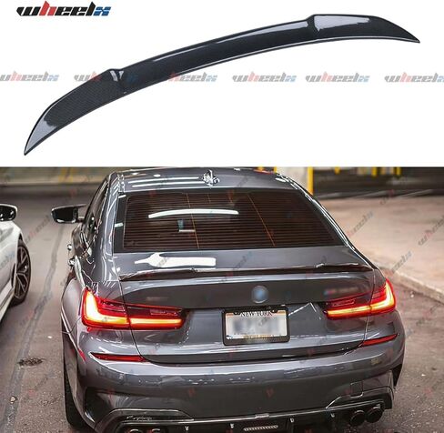 سبويلر خلفي متوافق مع 2019-2024 BMW G20 3 Series & G80 M3، CS Style Duckbill مناسب لـ 330i 330e 340i M3 M340i Sedan، الجزء الخارجي من صندوق السيارة وغطاء خلفي عالي الركلة (أسود لامع) in Saudi Arabia