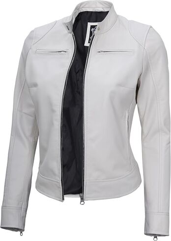 Leather Jacket Women - Real Lambskin Leather Dodg Women Biker Motorcycle Leather Jackets For Womens in Saudi Arabia