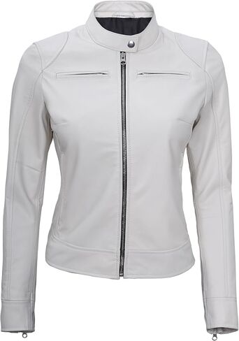 Leather Jacket Women - Real Lambskin Leather Dodg Women Biker Motorcycle Leather Jackets For Womens in Saudi Arabia
