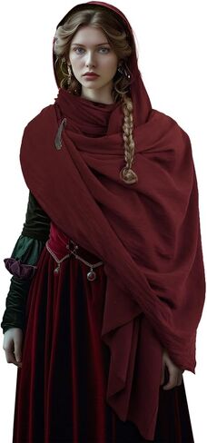 HOMELEX Medieval Black Padme Cape Shawl Post Apocalyptic Cloak Black Hooded Cowl in Kuwait