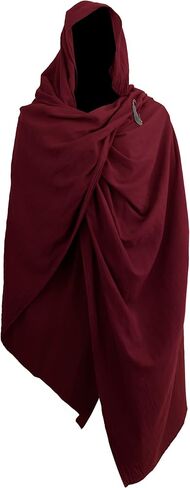 HOMELEX Medieval Black Padme Cape Shawl Post Apocalyptic Cloak Black Hooded Cowl in Kuwait