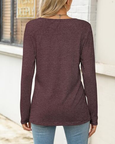 Womens Long Sleeve Shirts Pleated Tunic Tops Loose Dressy Casual Blouses Basic Trendy Fall Clothes 2024 in Saudi Arabia