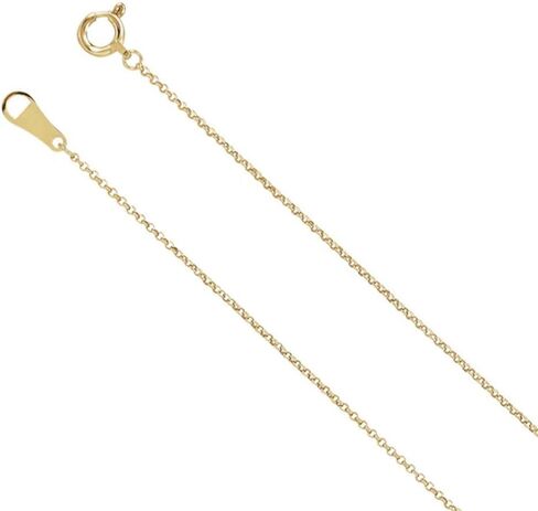 The Black Bow 18k Yellow Gold 1mm Solid Rolo Chain Necklace in Saudi Arabia