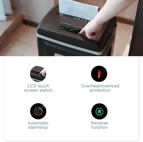 P7 High Security Paper Shredder: Heavy Duty 6-Sheet Shredder for Home Office, Micro Cut Commercial Shredder Shreds Credit Cards/Staples/CDs/DVDs, Runs for 25Min with 6-Gallon Bin, Black in Saudi Arabia