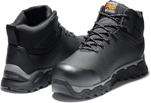 Timberland PRO Men's Ridgework Mid Composite Safety Toe Waterproof Industrial Hiker Work Boot, Black-2024 New, 10 in Saudi Arabia