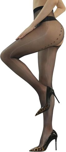 HTRUIYA المرأة سوبر لامعة شير الجوارب السيطرة أعلى جوارب طويلة جوارب الحرير الترا مثير البولكا نقطة خط لامعة جوارب طويلة in Kuwait