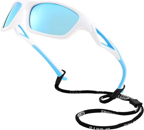 Kids Youth Baseball Sunglasses – Unbreakable Flexible Polarized Sports Sunglasses with Strap for Boys Girls Age 2-10 in Saudi Arabia