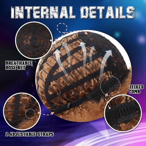 Mens Afro Wig for 70s Disco Rocker Party Black Afro Wig for Men and Women Unisex Adult Afro Wigs for Daily and Party Use (Black) in Saudi Arabia