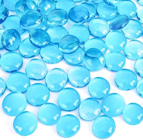 DomeStar 1LB Clear Flat Glass Marbles, Glass Beads Bulk Vase Filler Crystals Gemstones for Table Aquarium Home Decoration DIY Craft in Kuwait