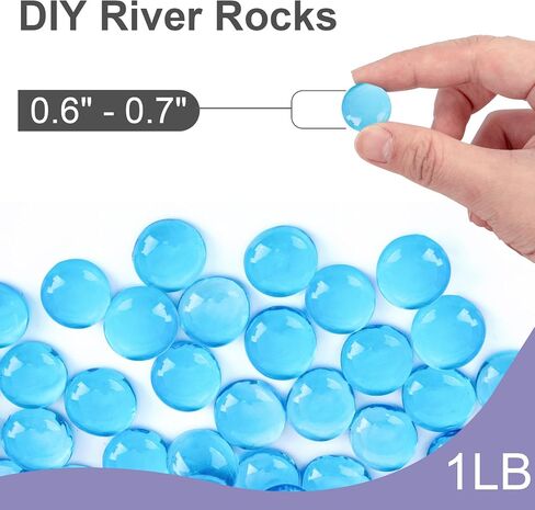 DomeStar 1LB Clear Flat Glass Marbles, Glass Beads Bulk Vase Filler Crystals Gemstones for Table Aquarium Home Decoration DIY Craft in Kuwait