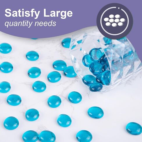 DomeStar 1LB Clear Flat Glass Marbles, Glass Beads Bulk Vase Filler Crystals Gemstones for Table Aquarium Home Decoration DIY Craft in Kuwait