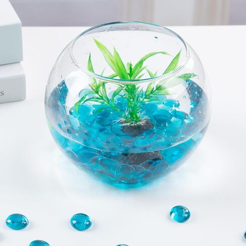 DomeStar 1LB Clear Flat Glass Marbles, Glass Beads Bulk Vase Filler Crystals Gemstones for Table Aquarium Home Decoration DIY Craft in Kuwait