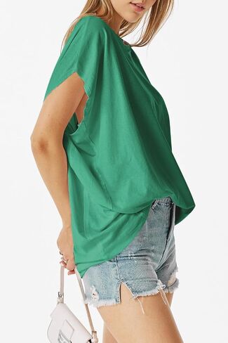 Women Oversized T-Shirt Summer Casual Short Sleeve Loose Blouse Y2K 2024 Basic Muscle Tee Tops in Saudi Arabia