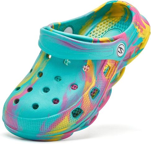 WOUEOI Kid's Tie Dye Clogs Garden Shoes Cartoon Slides Toddler Sandals Beach Slipper Girls Boys in Saudi Arabia