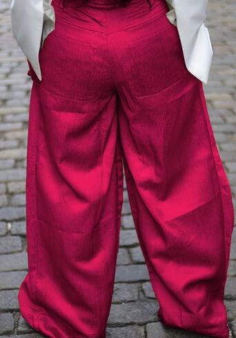 Vaceky Women's Baggy Cargo Pant Wide Leg Satin Flowy Dressy Palazzo Trouser in Saudi Arabia