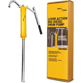 TERA PUMP Stainless Self Priming Hand Lever Action Pump - Transfer Heavy Oils, Diesel, Kerosene w/Adjustable Telescoping Intake Tube (Fits 15-55 Gallon Drums)
