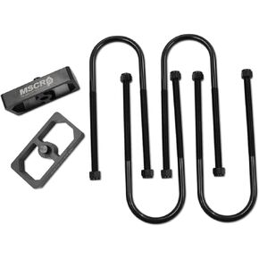 Universal Billet Aluminum Leaf Spring Lowering Block Kit with U-Bolts & Hardware, 3 Inch, 2-1/2" Wide, 5" Long (3 Inch)