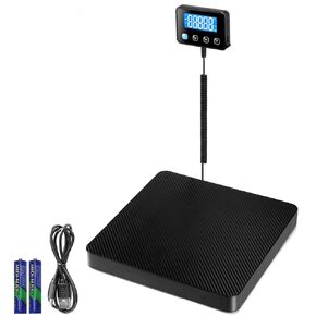 Shipping Scale, Drcowu 440lbs/10g Digital Postal Scale with Hold/Tare Function, Manual/Auto Off LCD Display, Heavy Duty Scale for Packages/Luggage/Home (Silver)