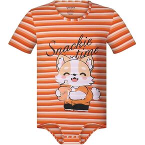 Men's Short Sleeve Romper Pajamas Bodysuit Stripe Onesie Adorable Print One Piece Shirt