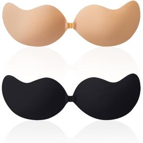 Sticky Bra, Backless Strapless Bra Push Up, Adhesive Invisible Lift Up Bras 2 Pairs