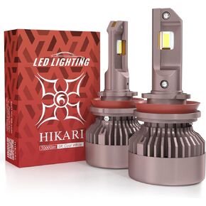 مصباح ضباب Hikari 2023 Future 30000LM H11/H8/H9 LED، 65W Titanova LED، 6000K أبيض بارد، مقاوم للماء IP68، H16 Foglight، التوصيل والتشغيل من 2
