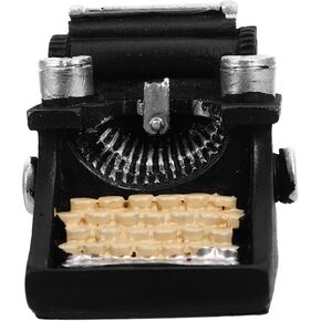 Typewriter Ornament Desktop Decor Mini Figurines Miniature Toys Retro Typewriter Sculpture Vintage Decor Desk Top Decor Manual Water Table Toys Kids Money Trinkets Resin Furniture