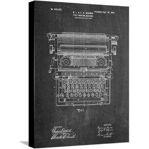 Stretched Canvas Print Underwood Typewriter Patent by Cole Borders, 12" x 16"