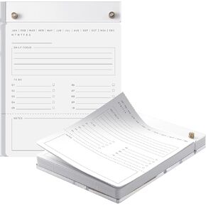 6.3 W x 8.46 H Acrylic Drafters Tablet Acrylic Planner with 100 Sheets Daily Acrylic Tablet Binder Pad for Office Home Office Desk Accessory
