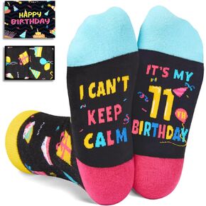 HAPPYPOP 11th Birthday Gifts Ideas Socks - Socks for Kids Age 11, Eleven Year Old Gifts for Tween Girls Boys, Presents for 11 Year Olds